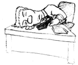 A dozing prototype character
